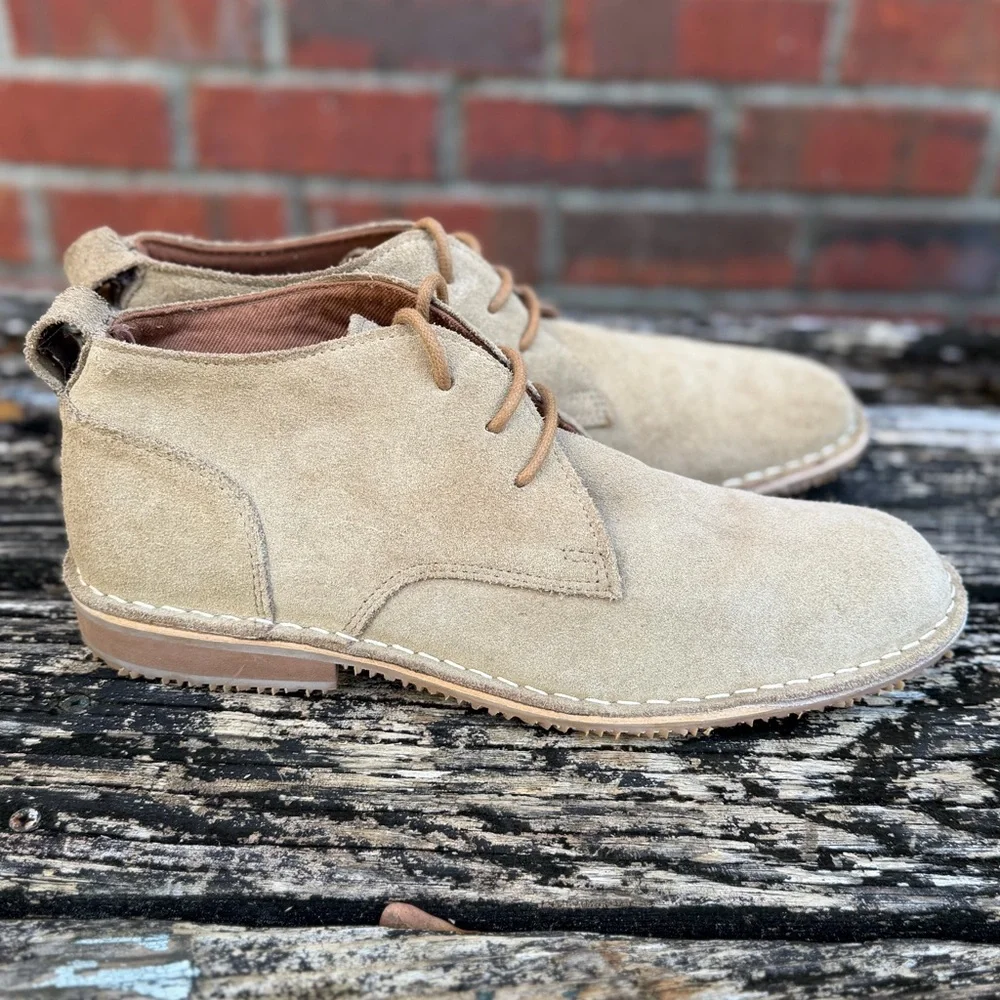 Red Tape Sandover Mens Tan Suede Leather Round Toe Sz 10 Lace Up Chukka Boots T7